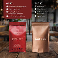 LIFEBOOST bolsa de 12 oz junto a una regla para comparar tamaño real