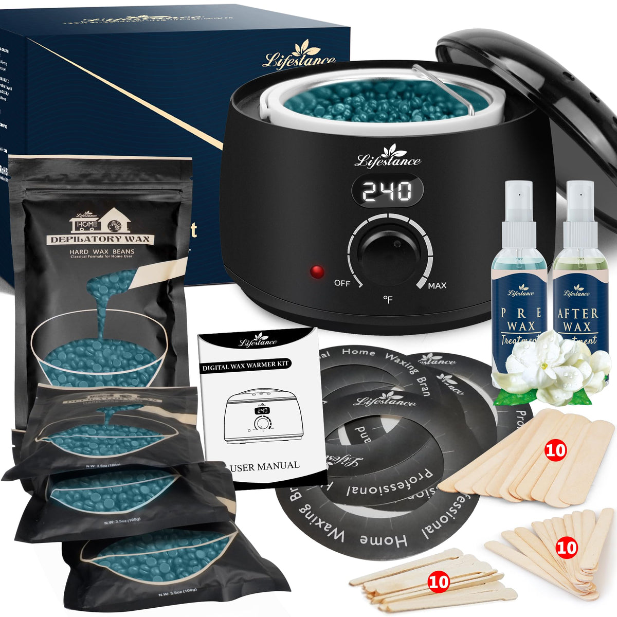 Lifestance empaque frontal del kit mostrando todos los componentes y beneficios