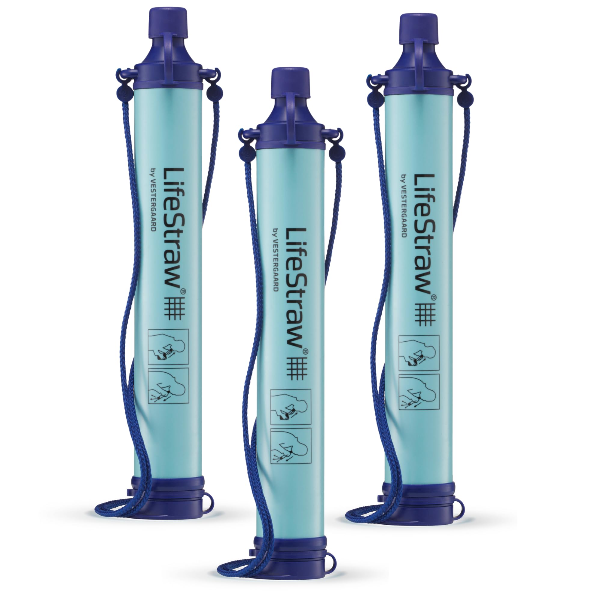 LifeStraw vista frontal mostrando diseño compacto y transporte fácil