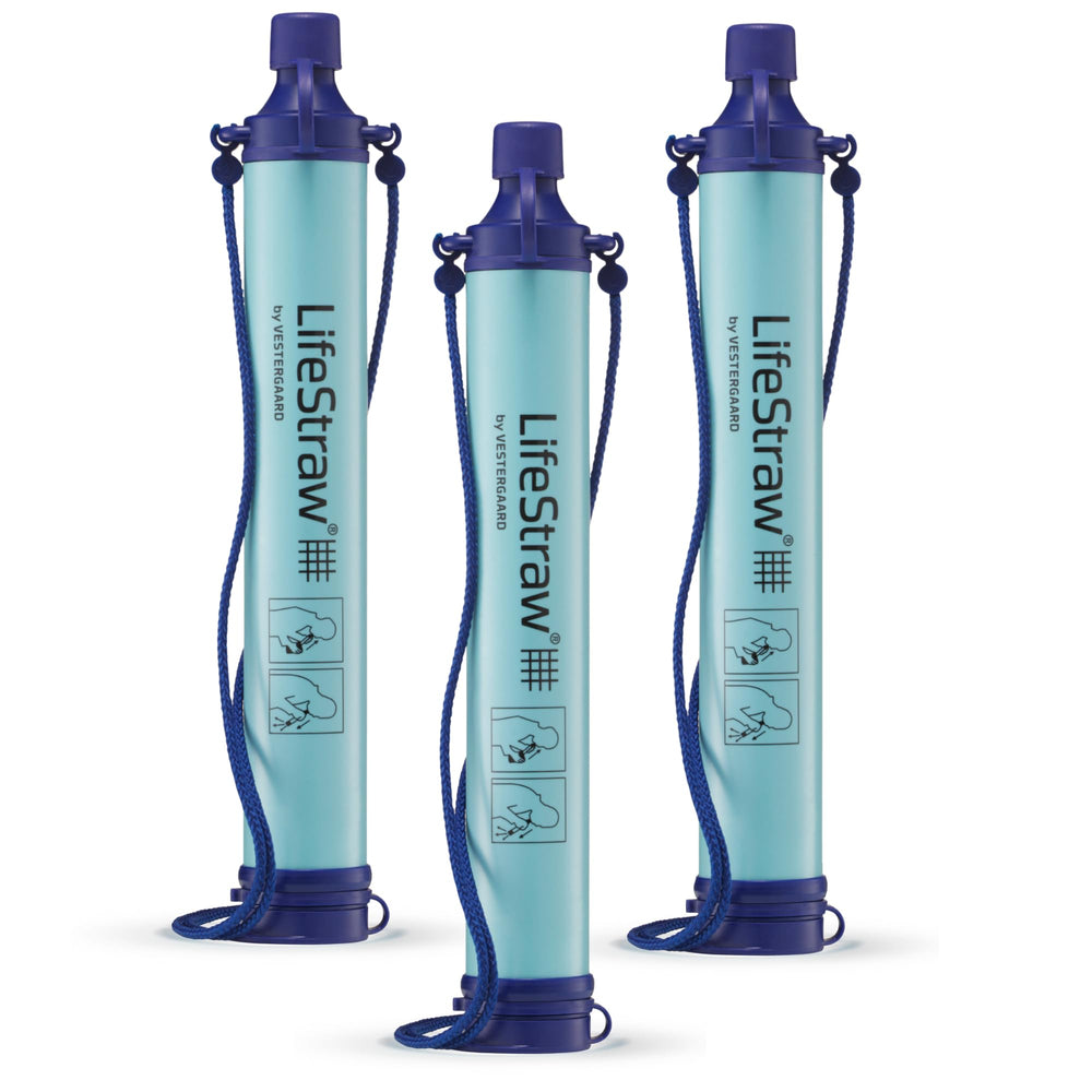 LifeStraw vista frontal mostrando diseño compacto y transporte fácil