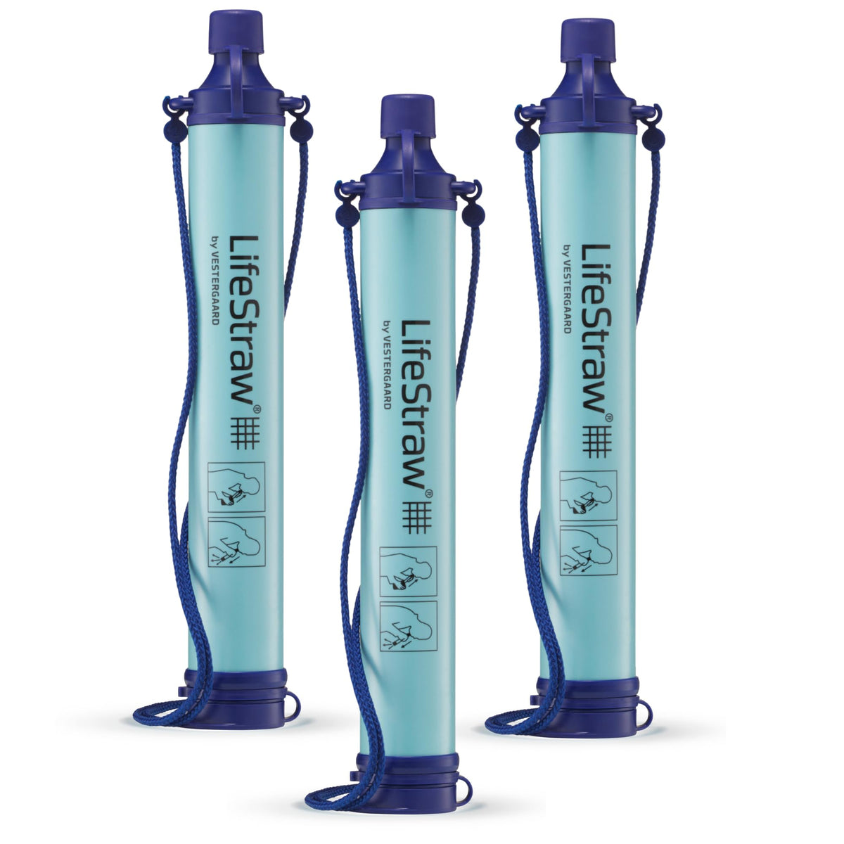 LifeStraw vista frontal mostrando diseño compacto y transporte fácil
