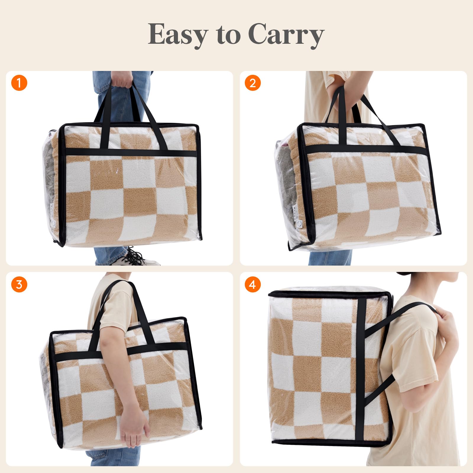 Lifewit bolsa junto a cinta métrica mostrando dimensiones exactas