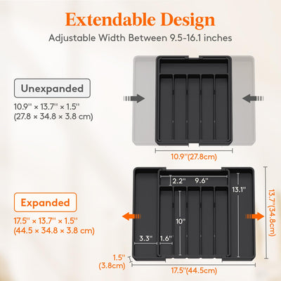 Lifewit bandeja dentro de cajón con cubiertos ordenados y accesibles