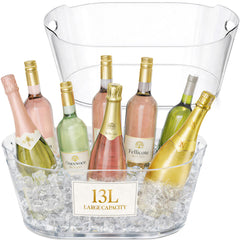 Lifewit front view clear ice bucket showing large capacity and visibility