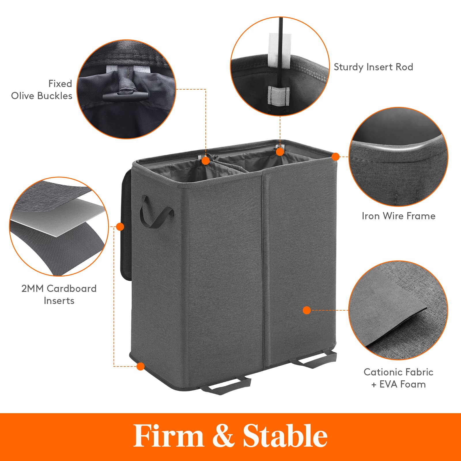 Lifewit laundry hamper with lid open displaying concealed sorting benefit