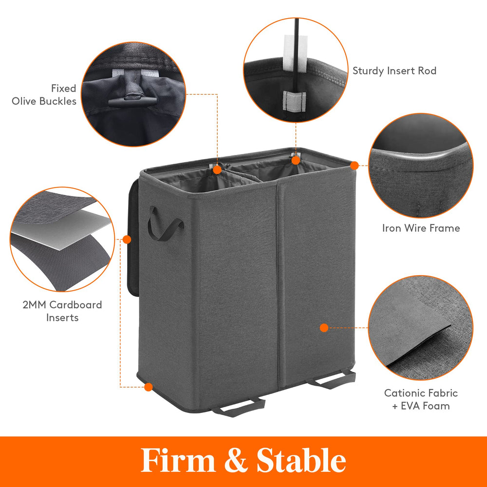 Lifewit laundry hamper with lid open displaying concealed sorting benefit
