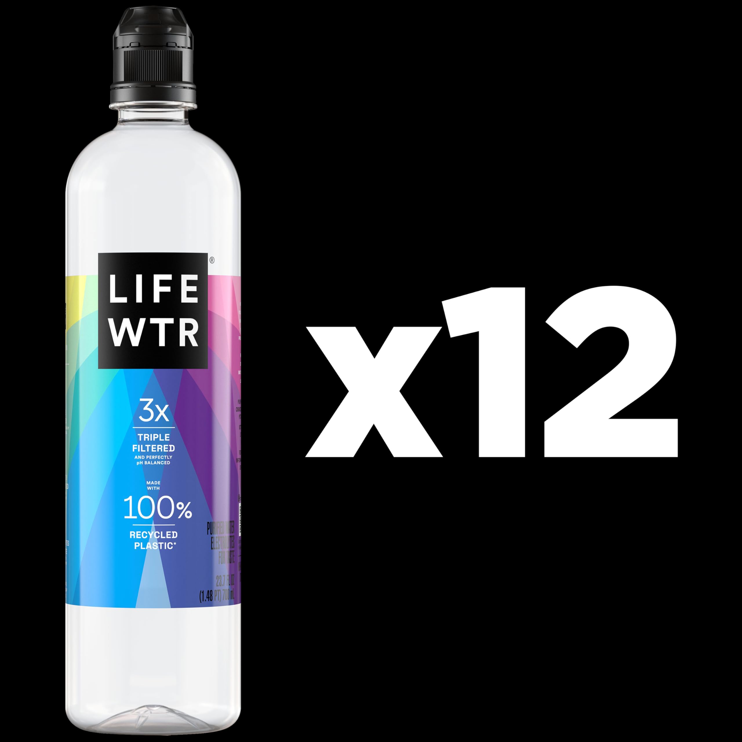 LIFEWTR flip cap close-up for easy one-handed drinking convenience