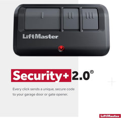 LiftMaster 893Max primer plano de botones para control de tres dispositivos