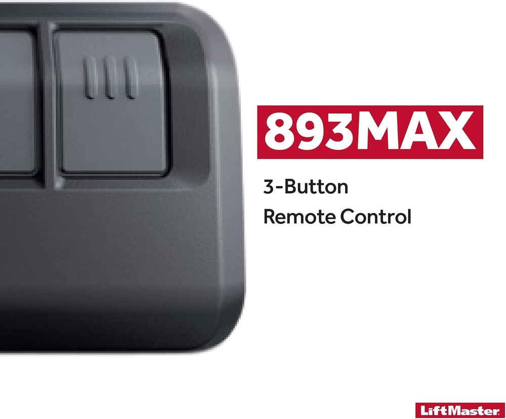 LiftMaster 893Max clip para parasol mostrando fijación rápida y orden