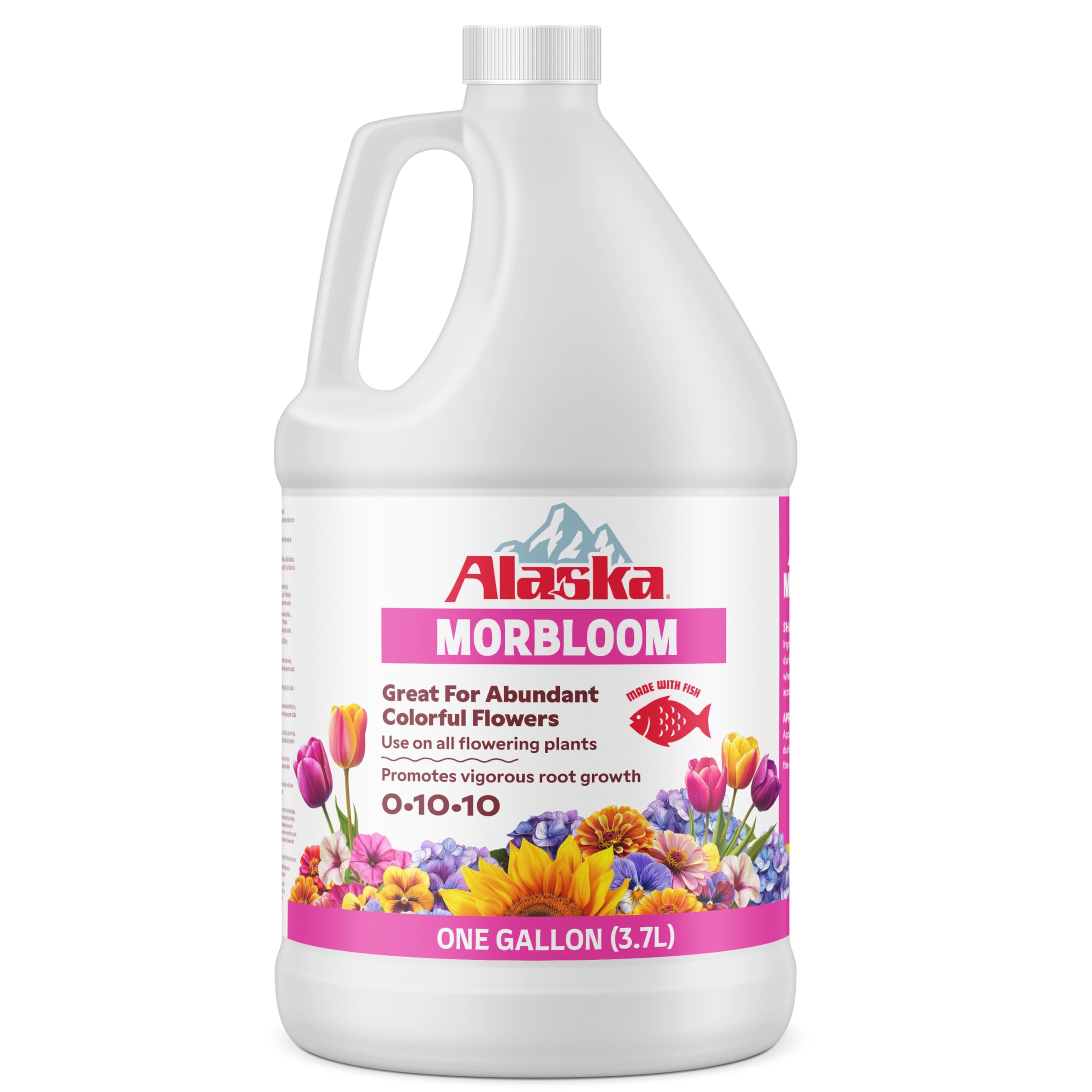 Lilly Miller botella frontal de Alaska Morbloom mostrando presentación de 1 galón y claridad