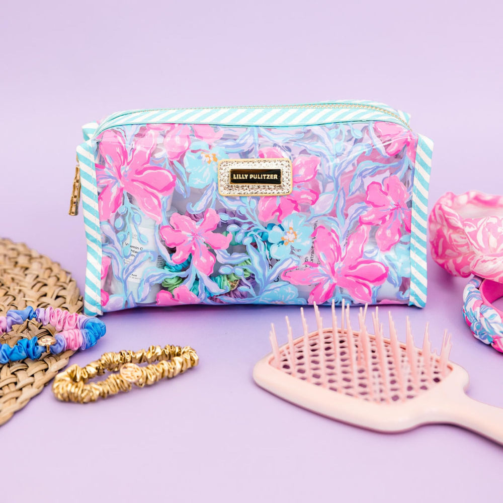 Close-up cremallera bambú Lilly Pulitzer apertura suave y segura