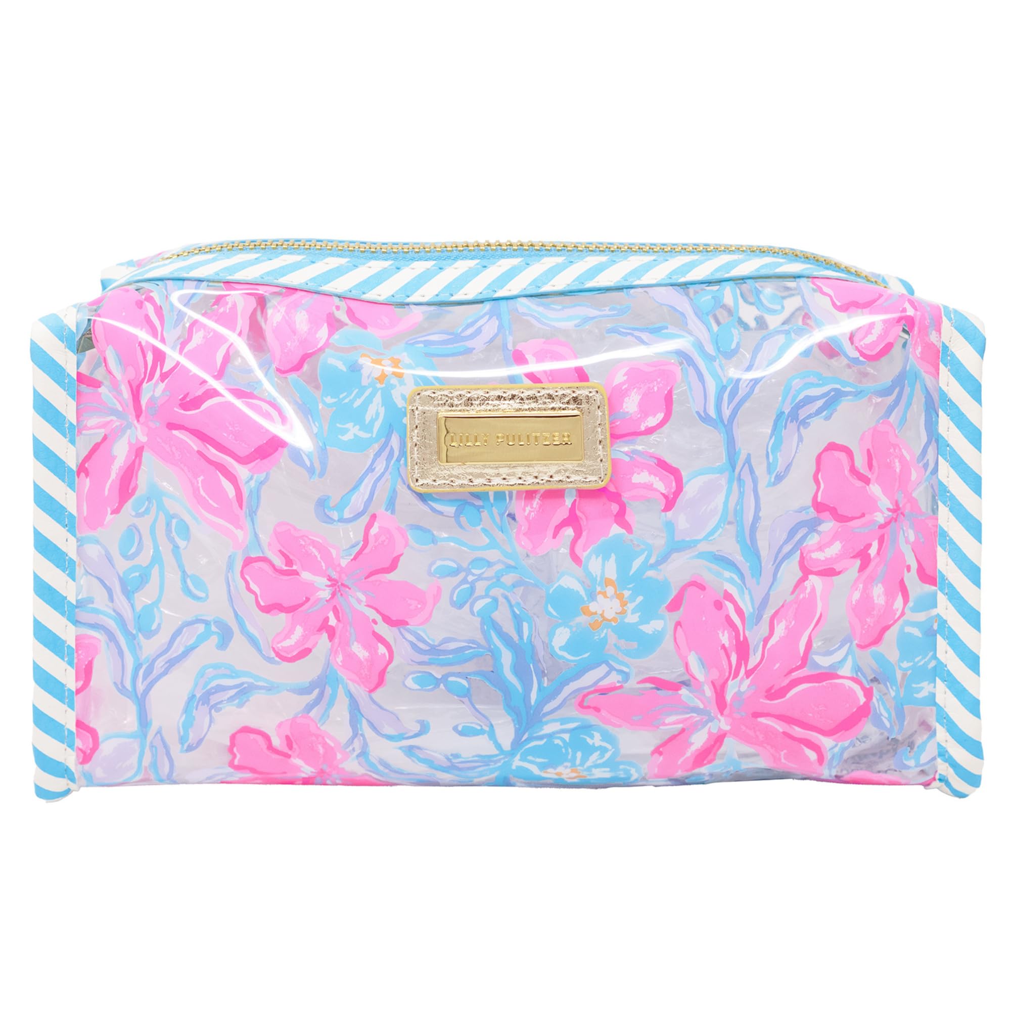 Lilly Pulitzer frontal del pouch mostrando estampado y forma útil