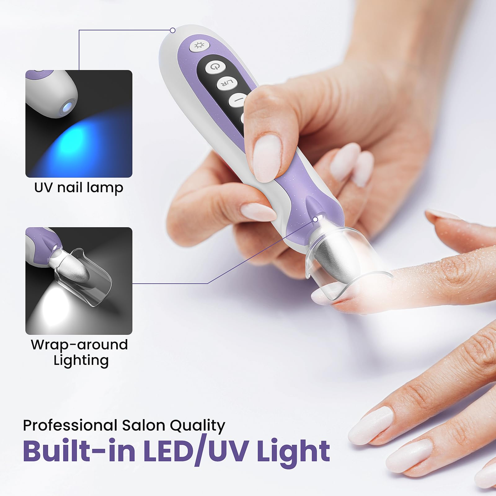 Lilonthy luz LED encendida en el taladro mejorando visibilidad y precisión