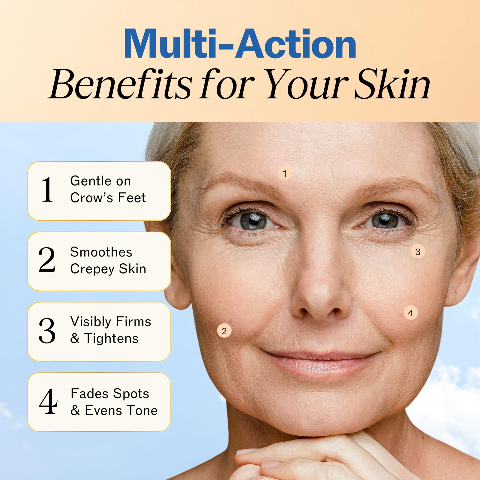 LilyAna Naturals applied to neck demonstrating firming and smoothing action
