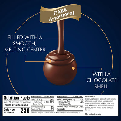 Lindt LINDOR trufa en mano para mostrar tamaño real y fácil porcionado