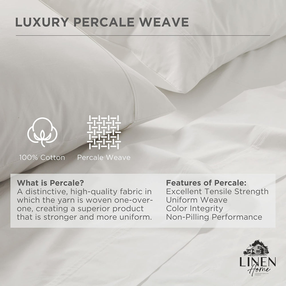Linen Home textura percal en primer plano liga frescura y durabilidad