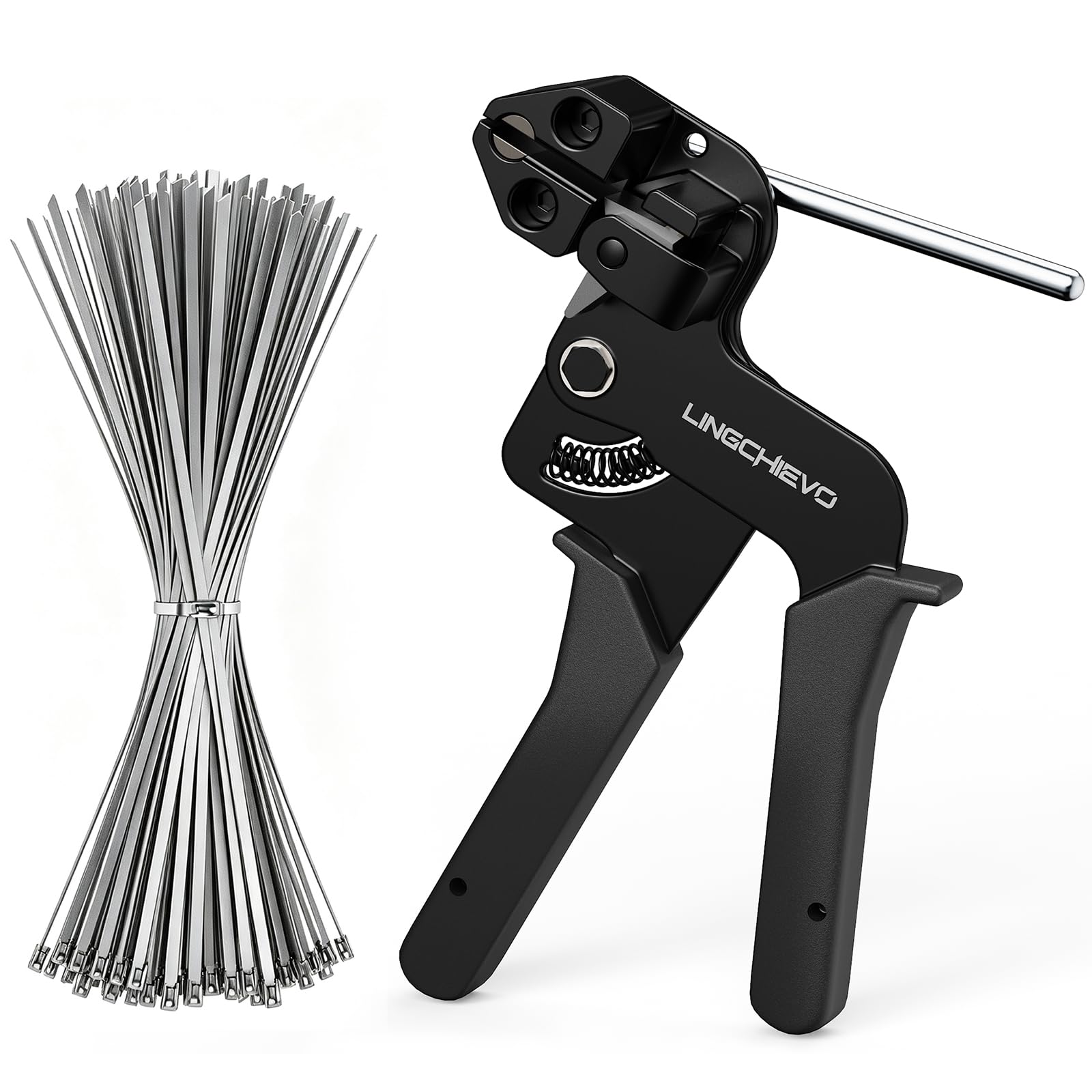LingChievo pistola frontal mostrando el diseño ergonómico y control cómodo