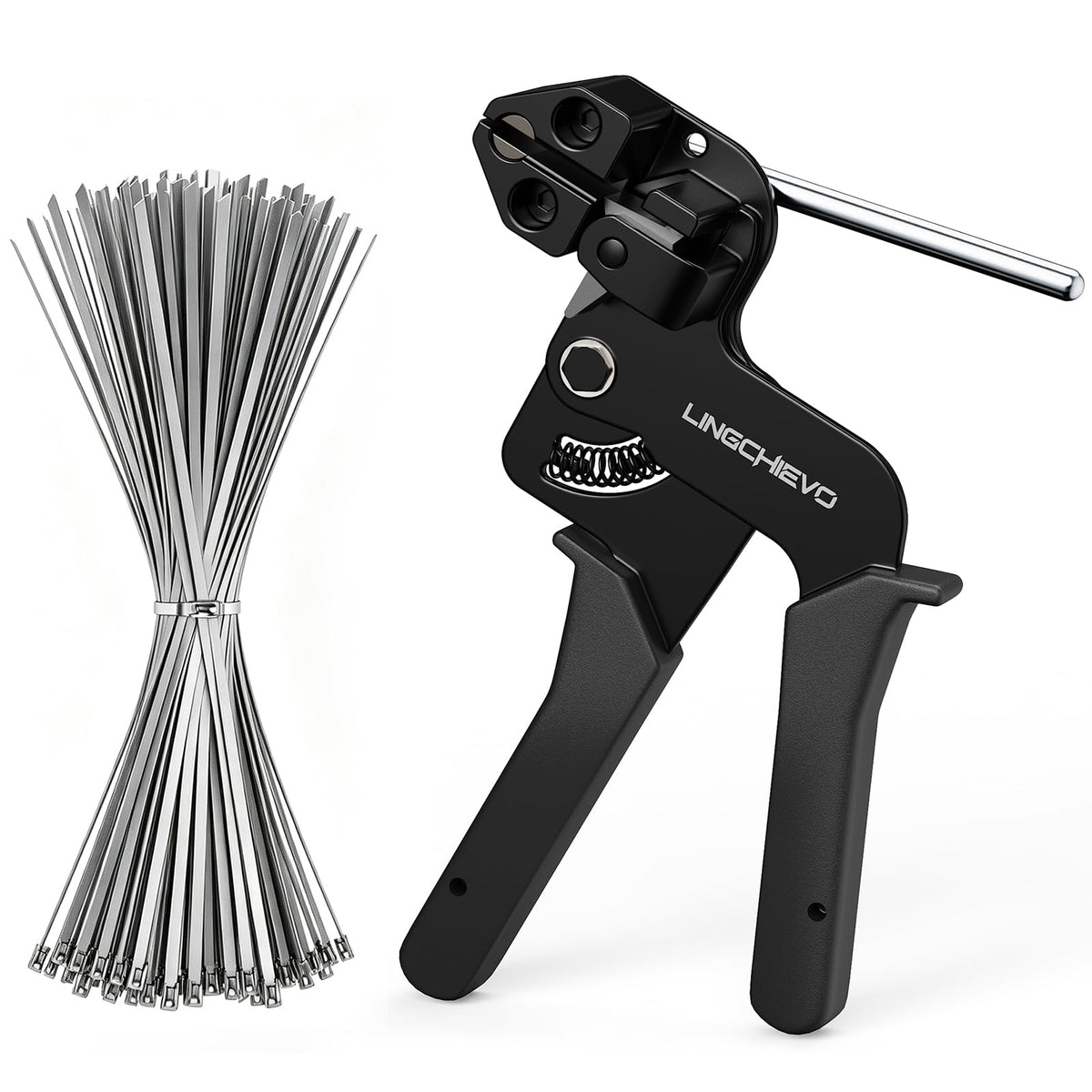 LingChievo pistola frontal mostrando el diseño ergonómico y control cómodo
