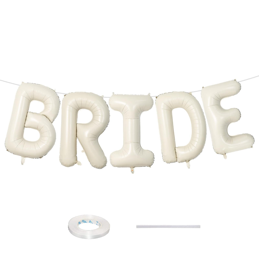 Lingqiang vista frontal de globos BRIDE beige, decoración elegante