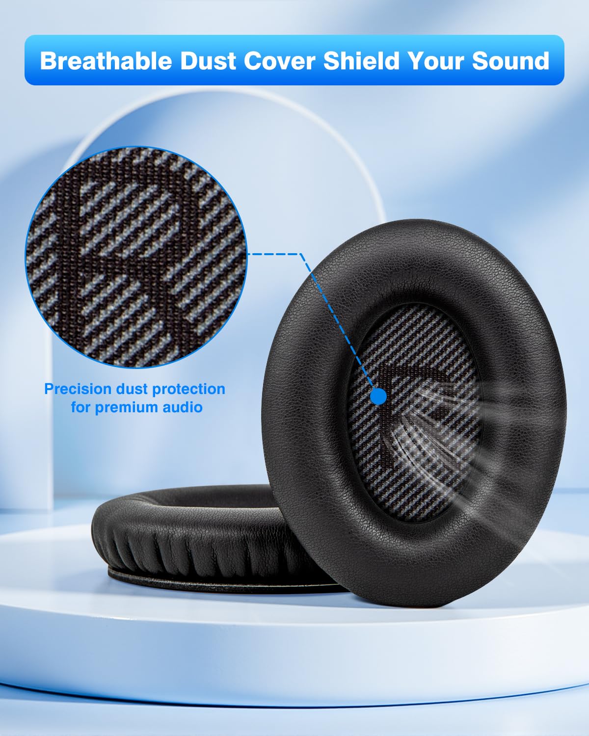 Link Dream almohadillas montadas en Bose QC35 demostrando uso real cómodo