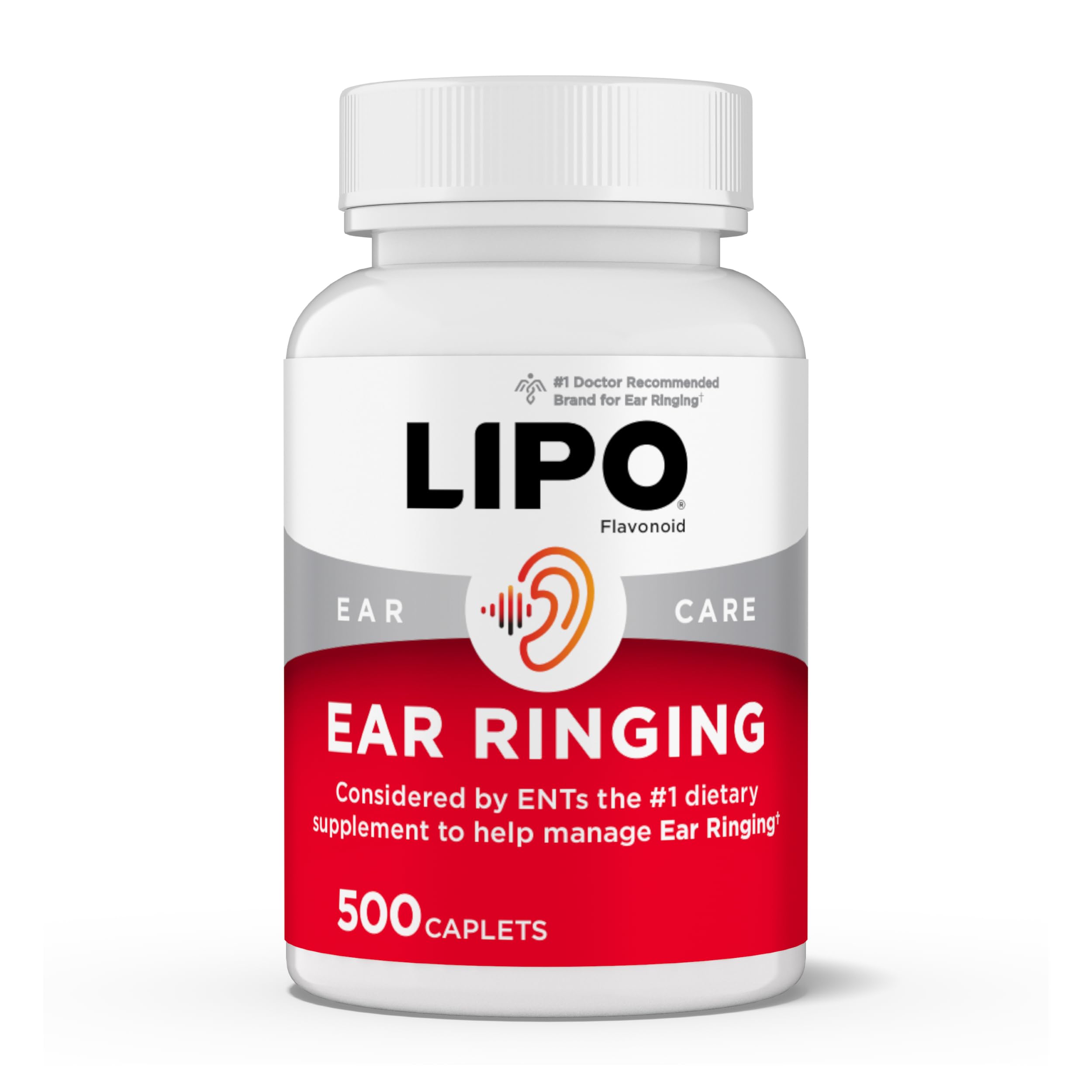 Lipo-Flavonoid frente del envase mostrando cantidad 500 caplets y conveniencia