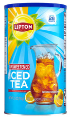 Lipton frasco frente mostrando etiqueta y rendimiento para servir sin azúcar