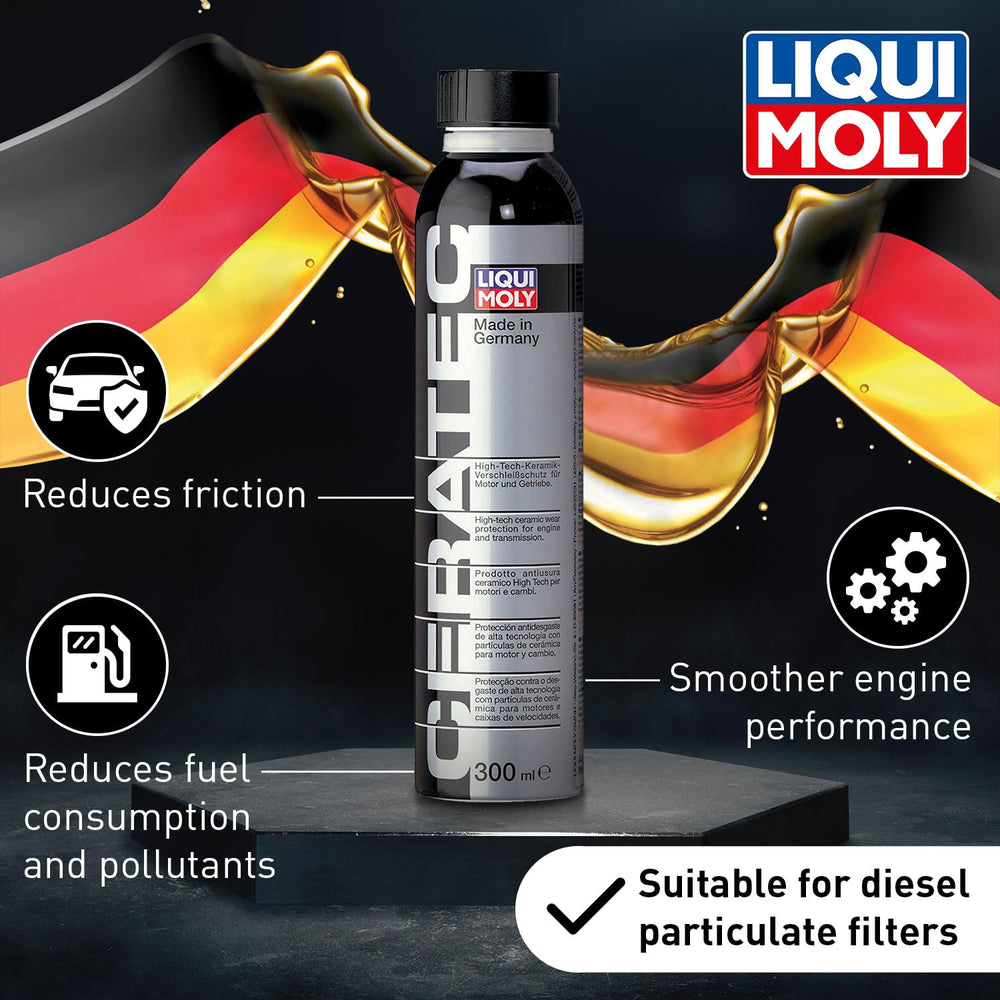 LIQUI MOLY CERA TEC cap and label detail ensuring correct dosage and safety