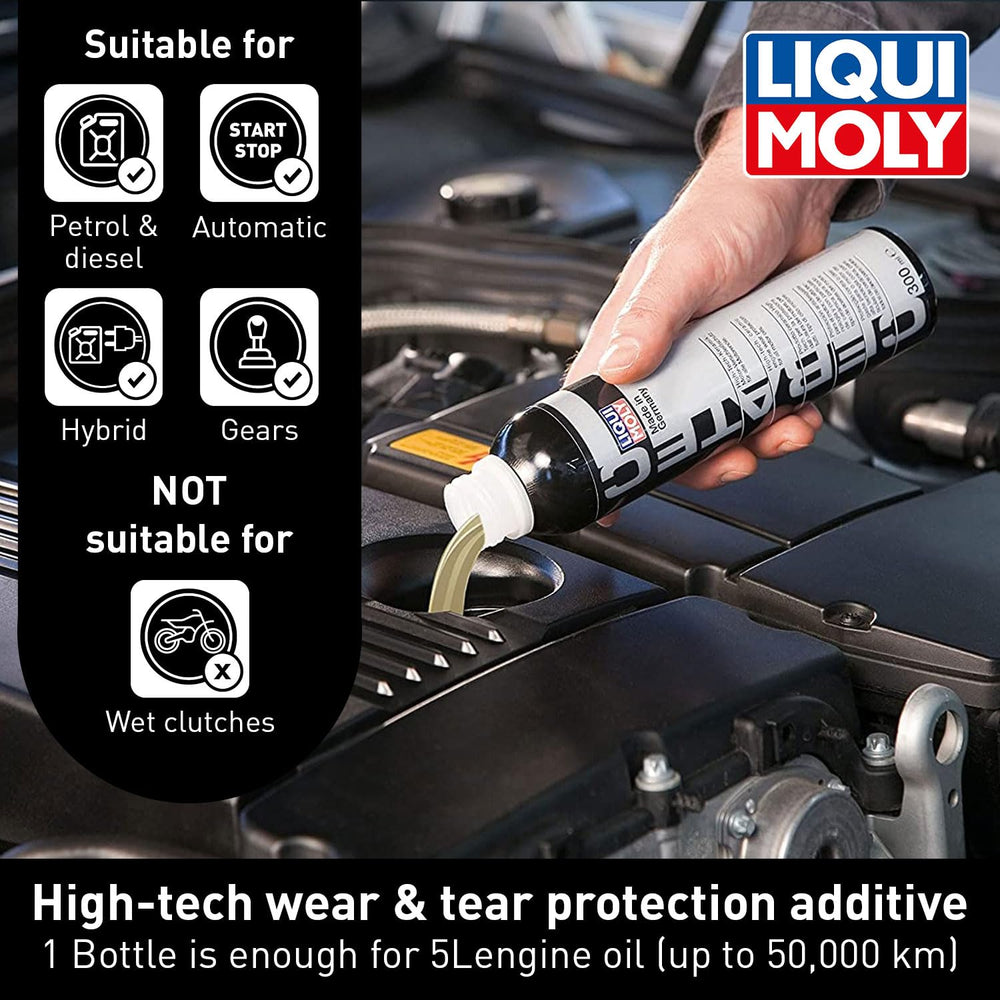 LIQUI MOLY CERA TEC ceramic formulation close-up highlighting friction reduction