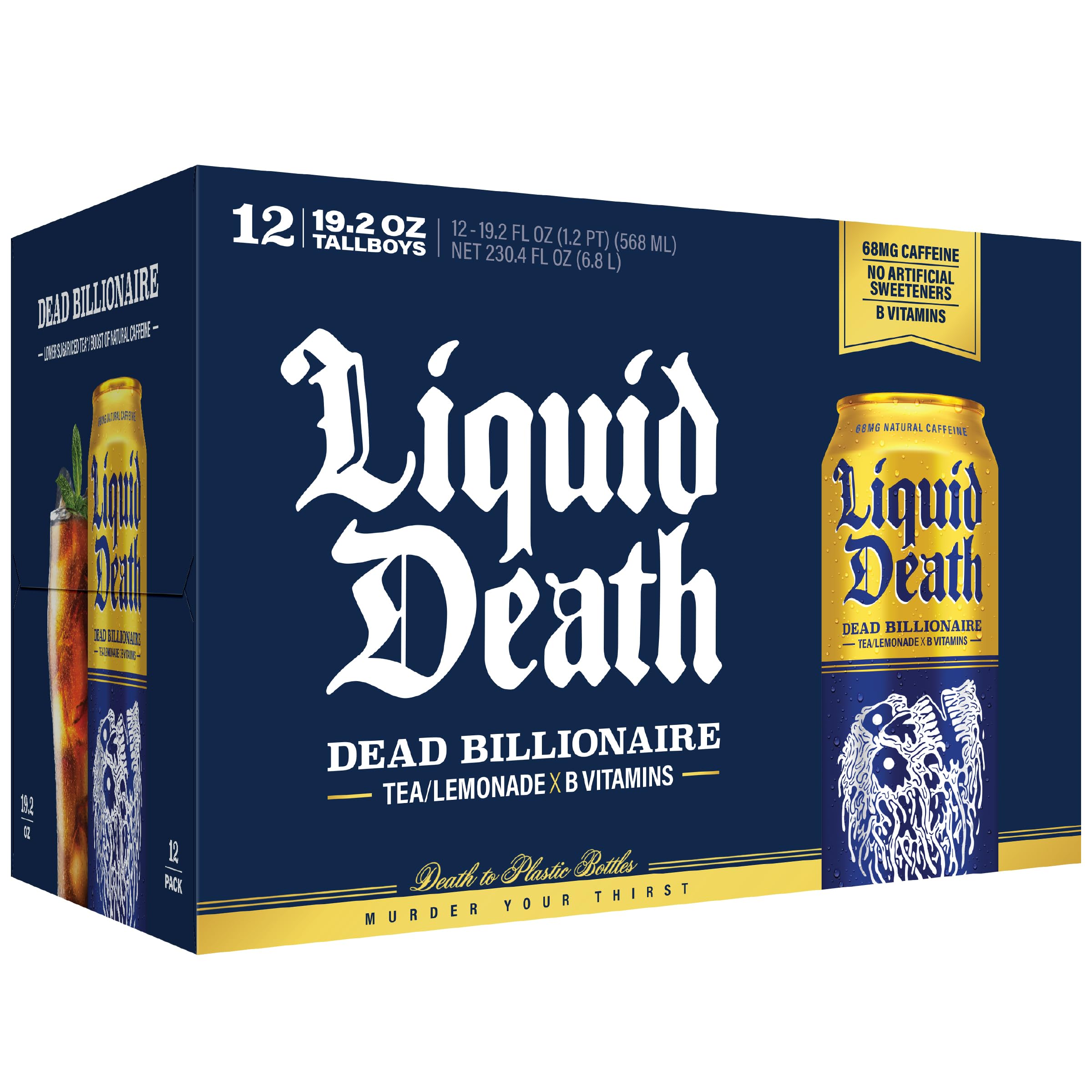 Liquid Death vaso servido con hielo mostrando frescura y bajo azúcar