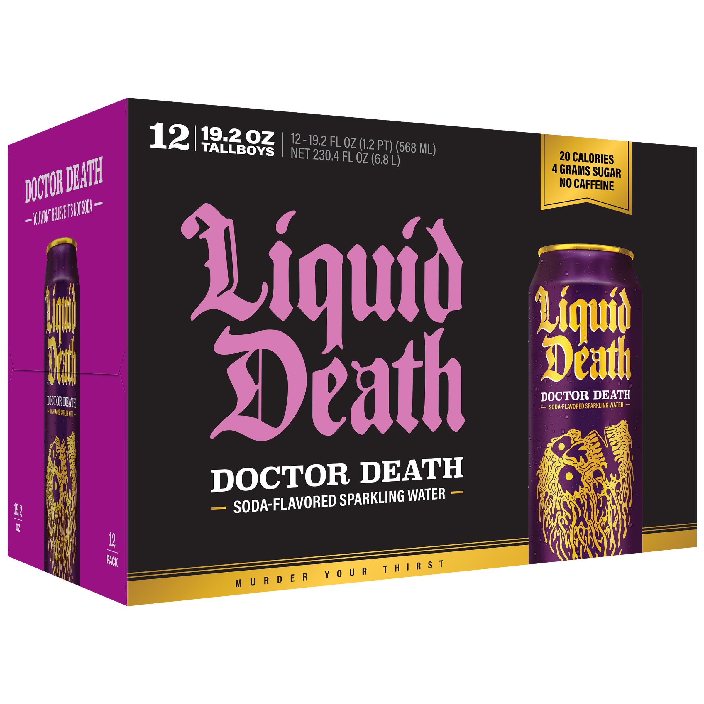 Person outdoors holding Liquid Death can emphasizing refreshment