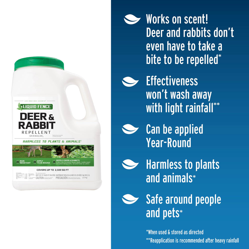 Liquid Fence granules close-up texture illustrating easy spreading and coverage