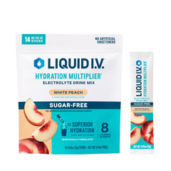 Liquid I.V. frente del empaque mostrando 14 sobres y marca visible