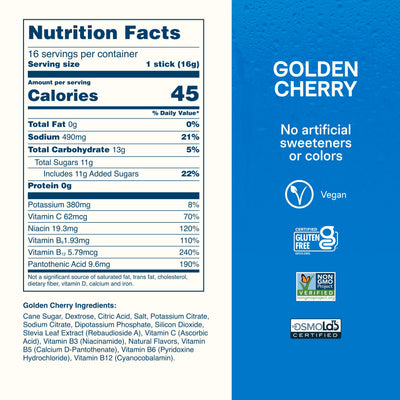 Liquid I.V. Golden Cherry packet in gym bag, fast post-workout rehydration
