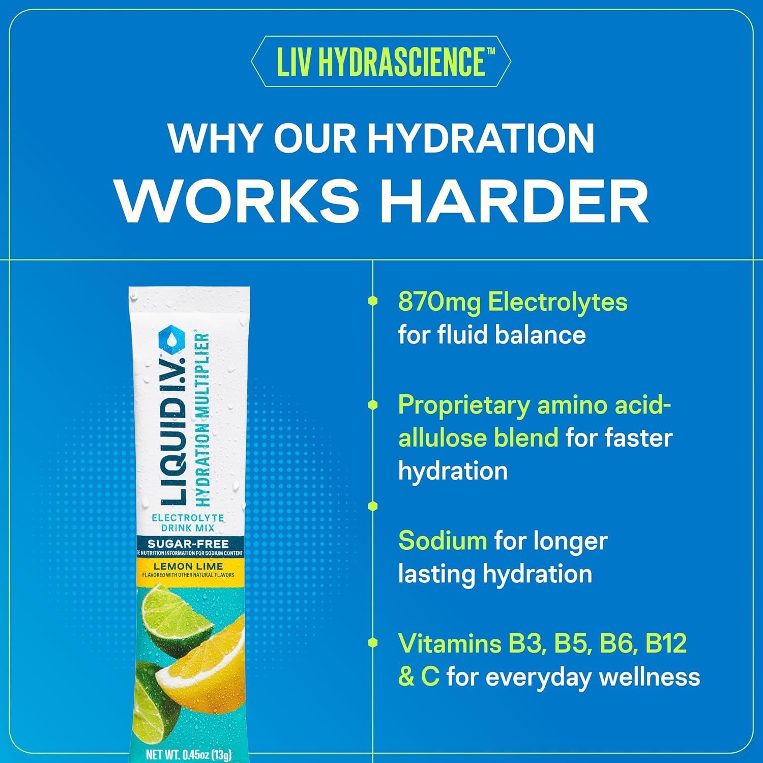 Liquid I.V. mixed drink in 16oz glass for ready-to-drink hydration