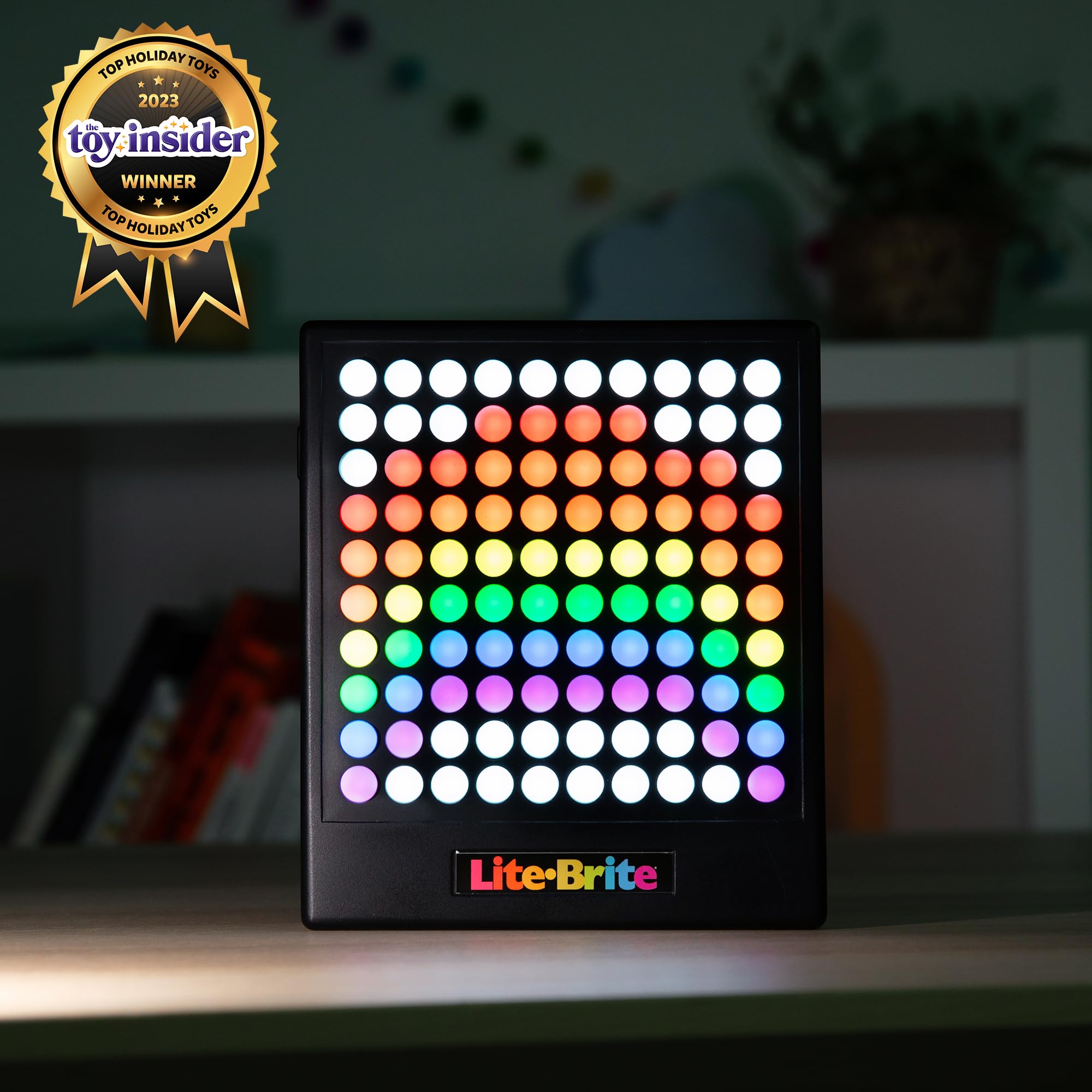 Lite Brite imagen animada en pantalla mostrando efecto dinámico llamativo