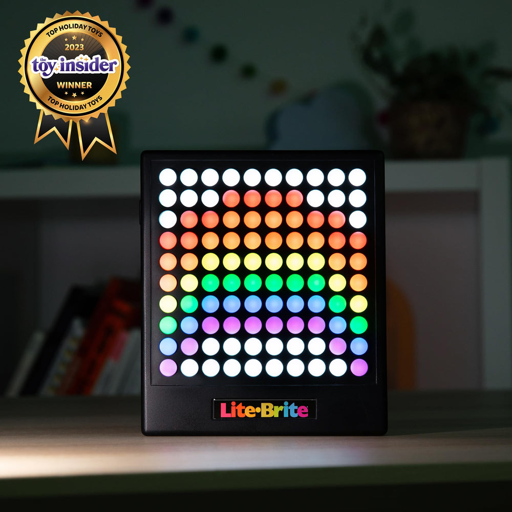 Lite Brite imagen animada en pantalla mostrando efecto dinámico llamativo