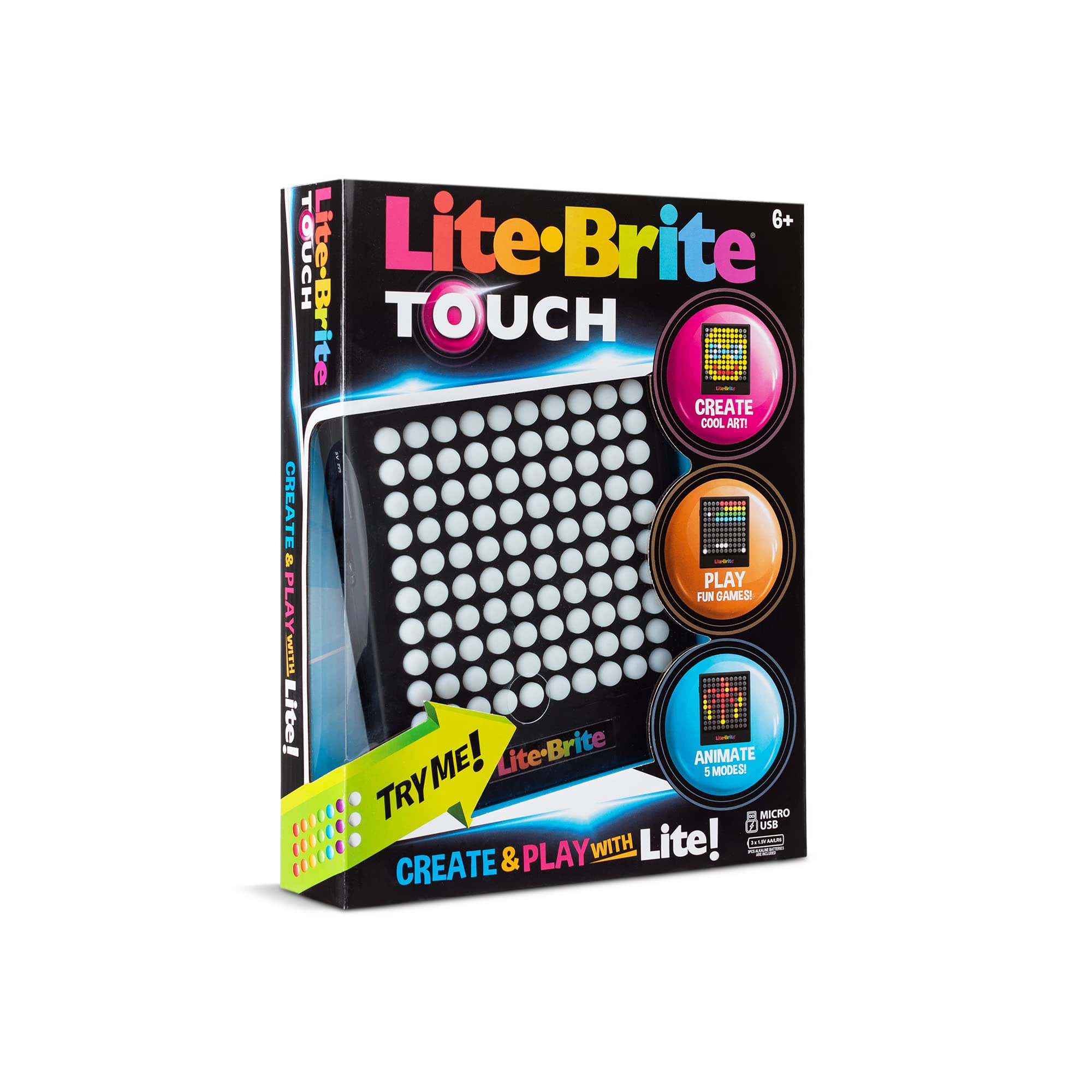 Lite Brite en mochila ilustrando portabilidad para viajes y entretenimiento