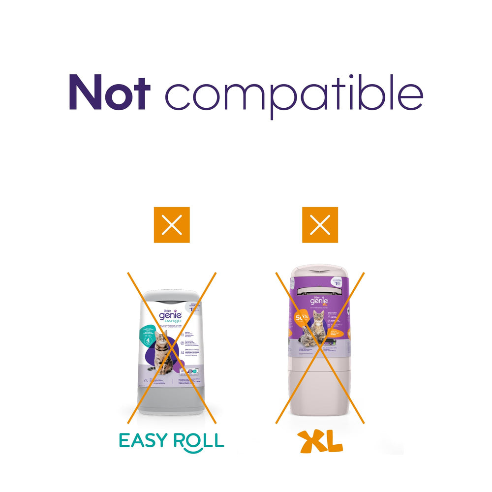 Litter Genie comparación de tamaño del rollo para visualizar duración extendida