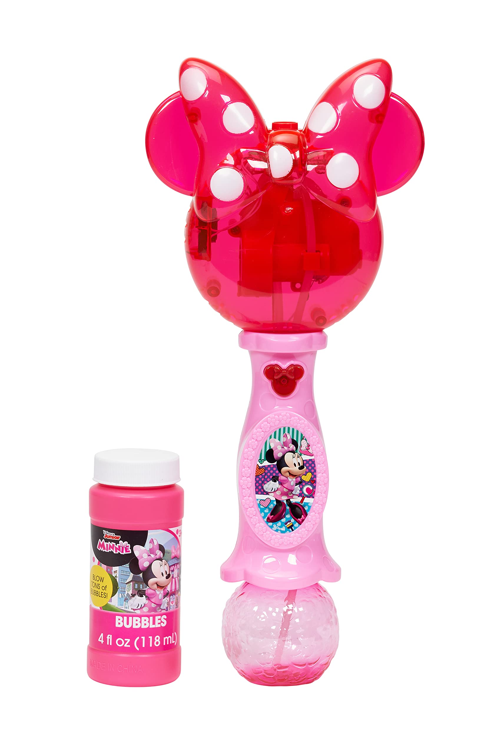 Little Kids Minnie Mouse 4 oz bubble solution bottle and readable label
