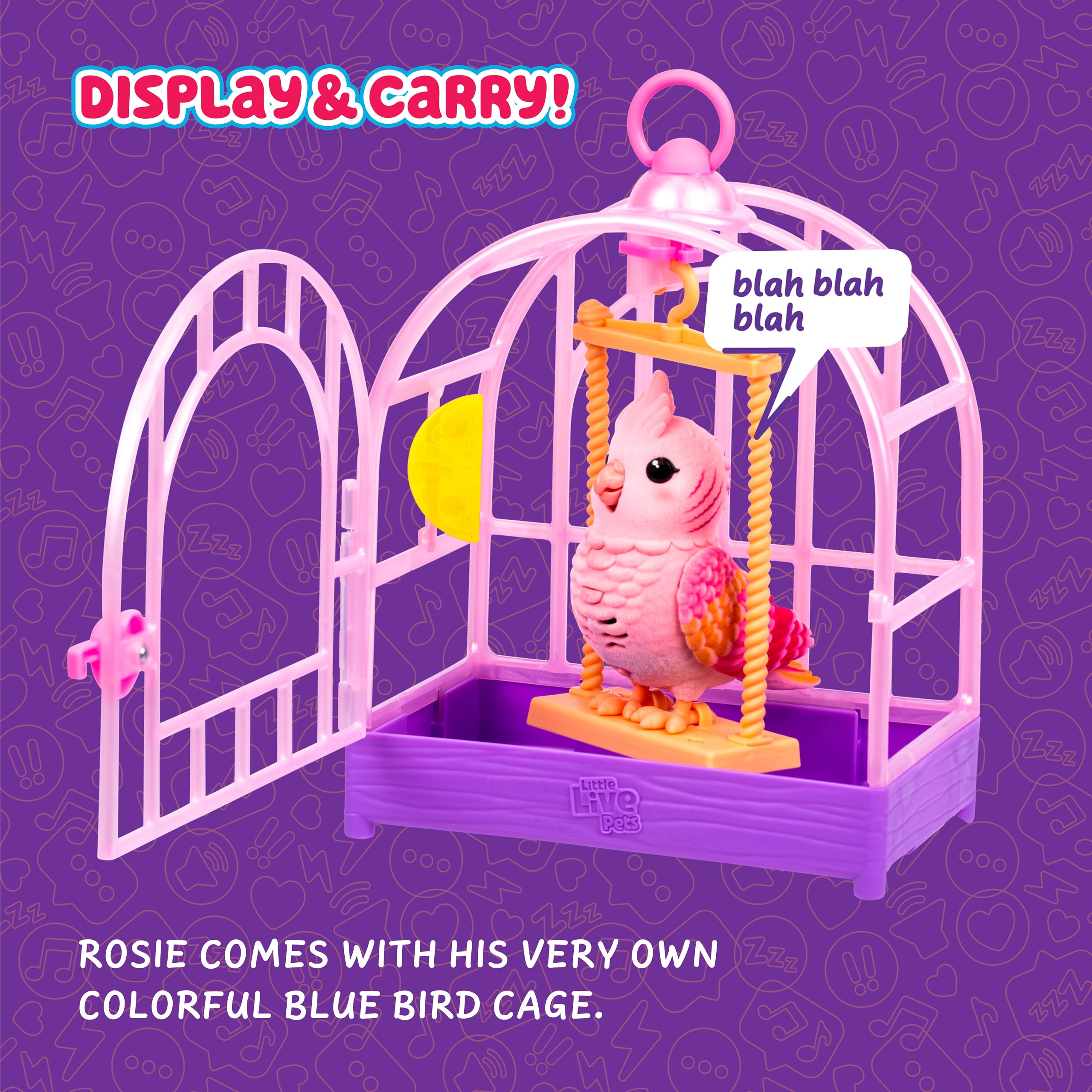 Little Live Pets Rosie botones superiores que permiten grabar y silbar fácilmente