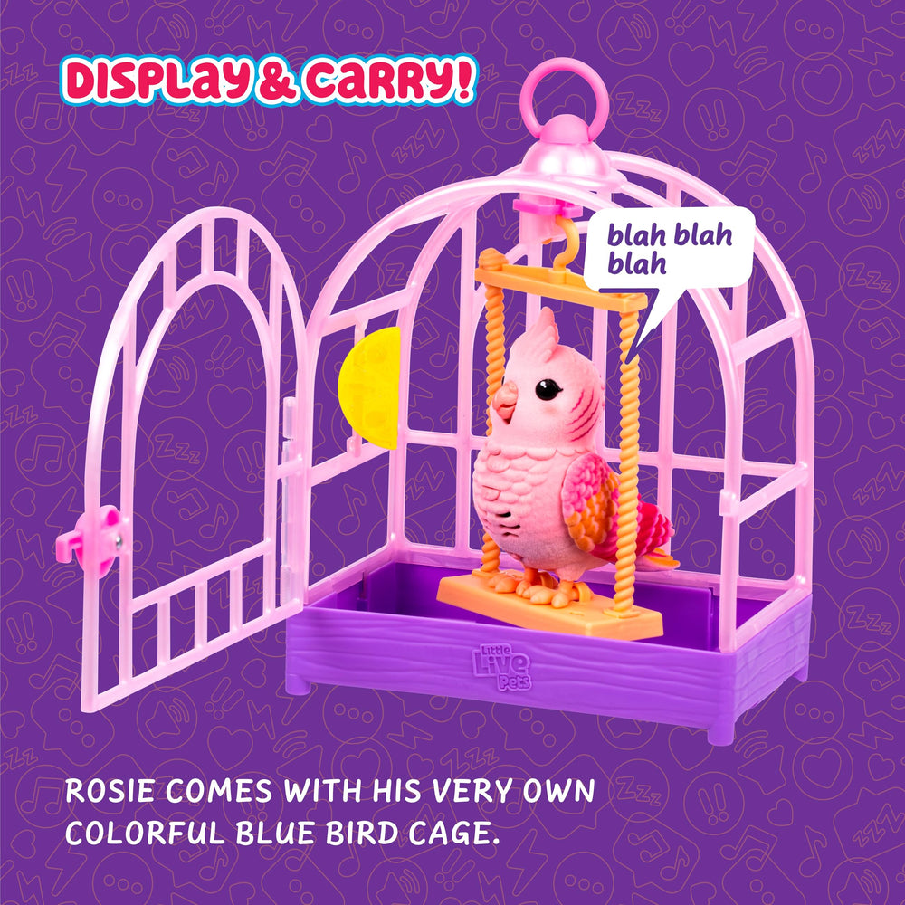 Little Live Pets Rosie botones superiores que permiten grabar y silbar fácilmente