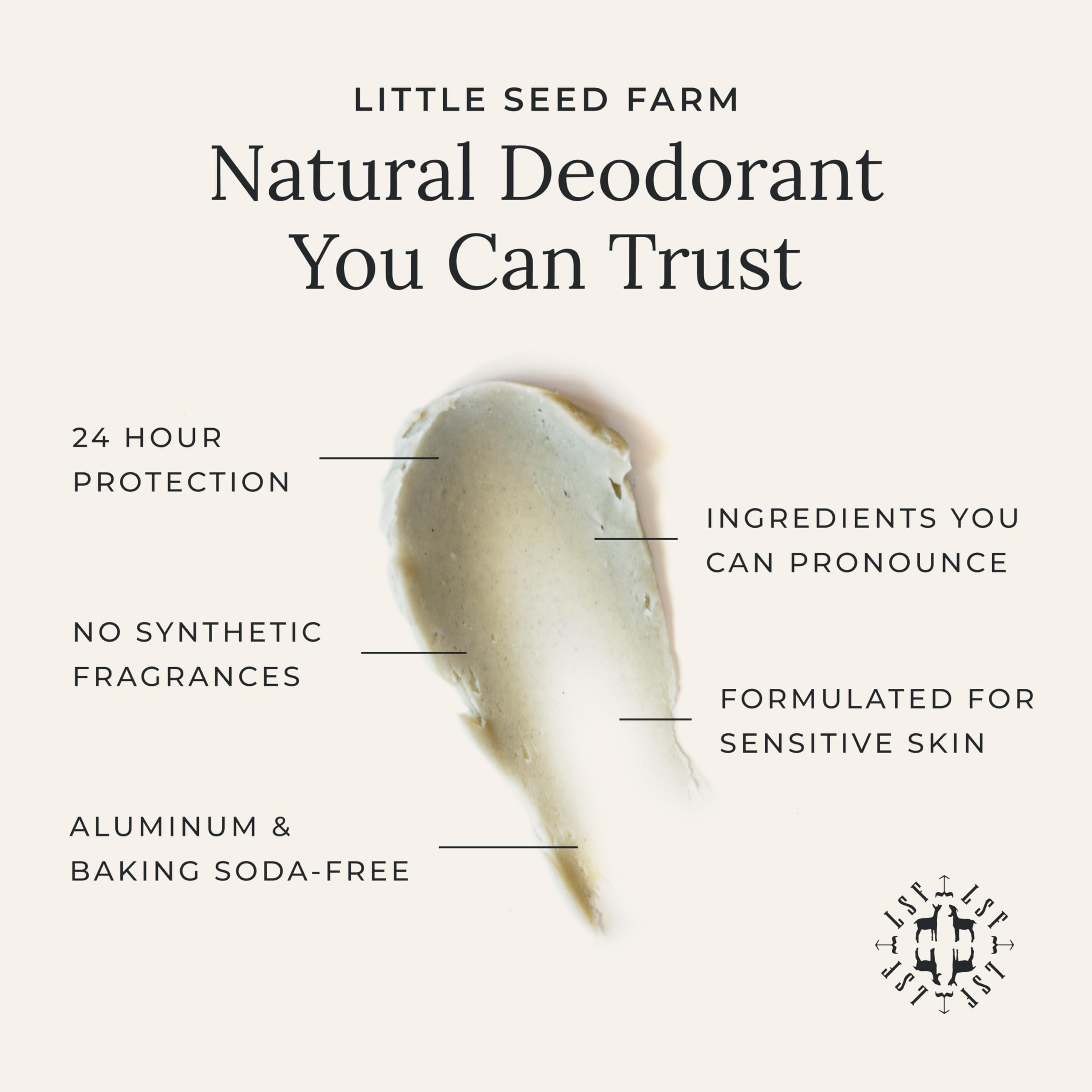 Little Seed Farm textura cremosa del desodorante fácil de aplicar y suave