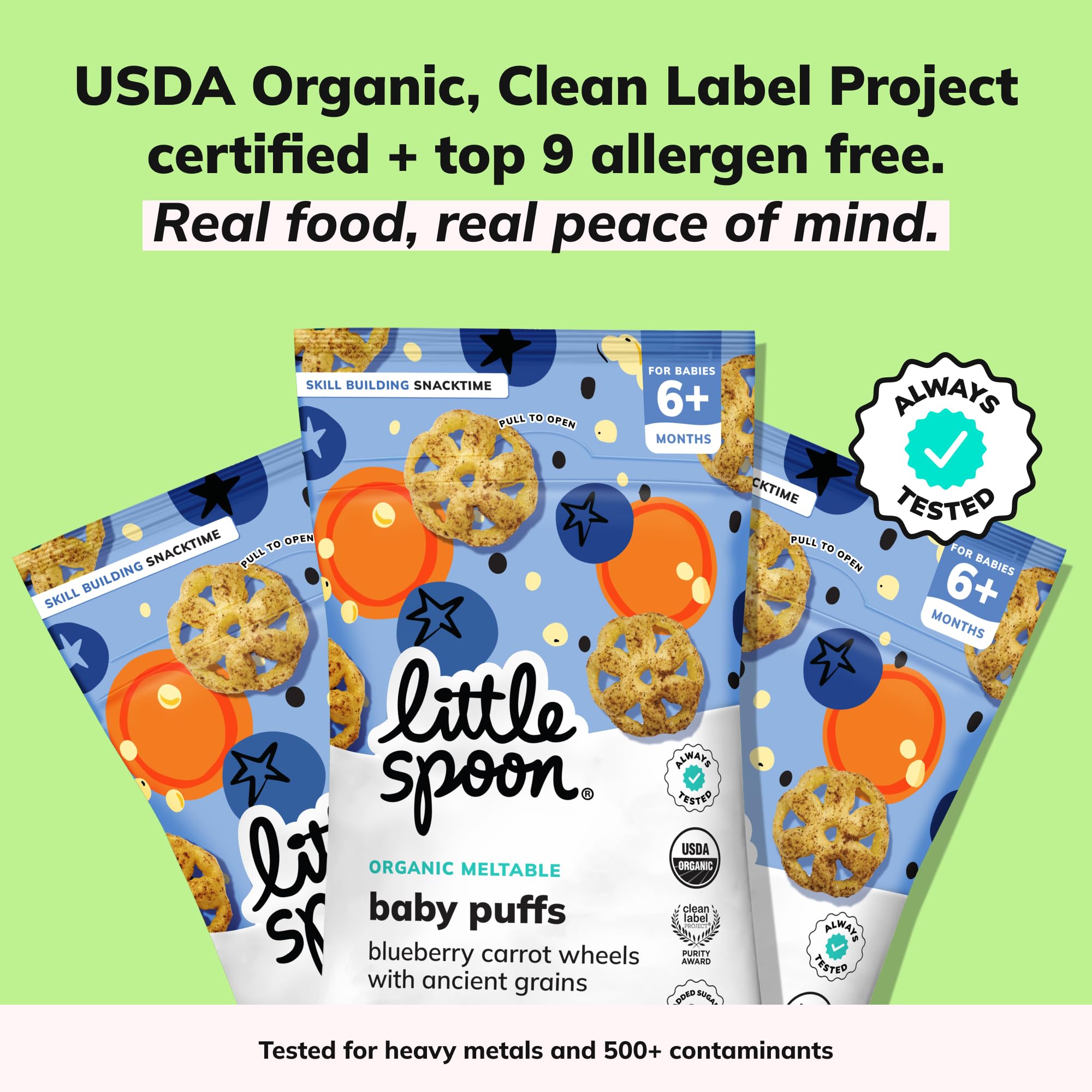 Little Spoon etiqueta nutricional enfocada, transparencia en ingredientes