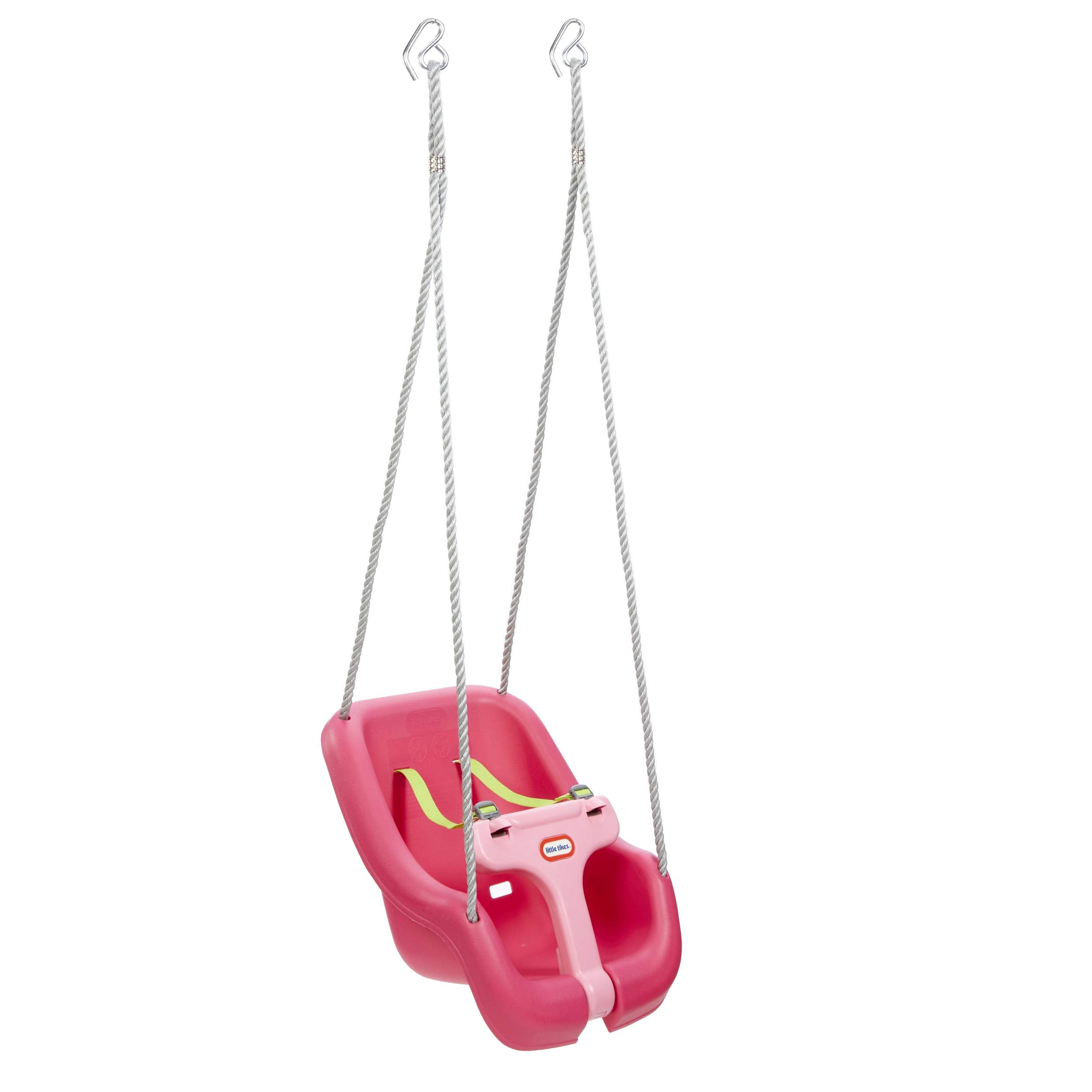 Little Tikes columpio frontal magenta mostrando diseño seguro y asiento cómodo