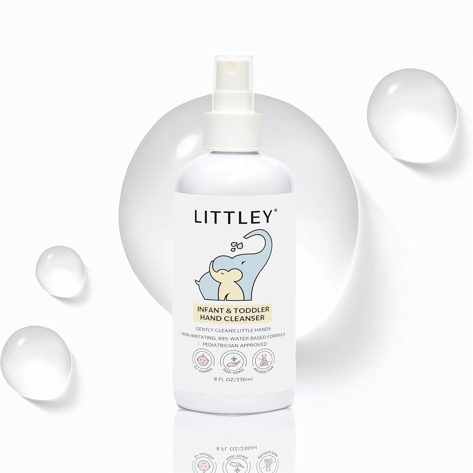 Littley frente del envase 8 oz mostrando diseño y practicidad