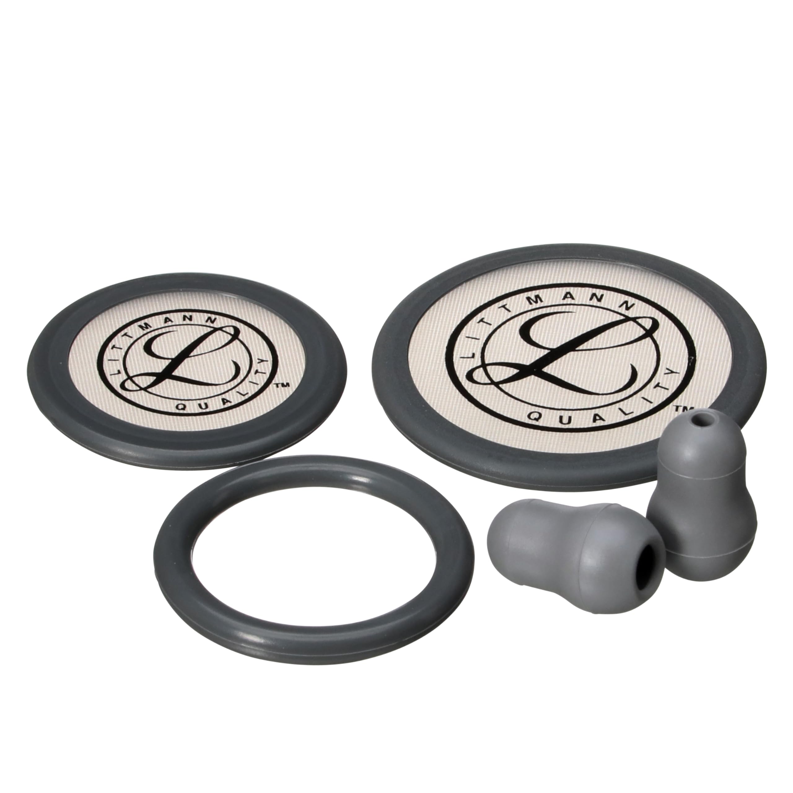 Littmann primer plano de olivas y diafragma demostrando ajuste y confort