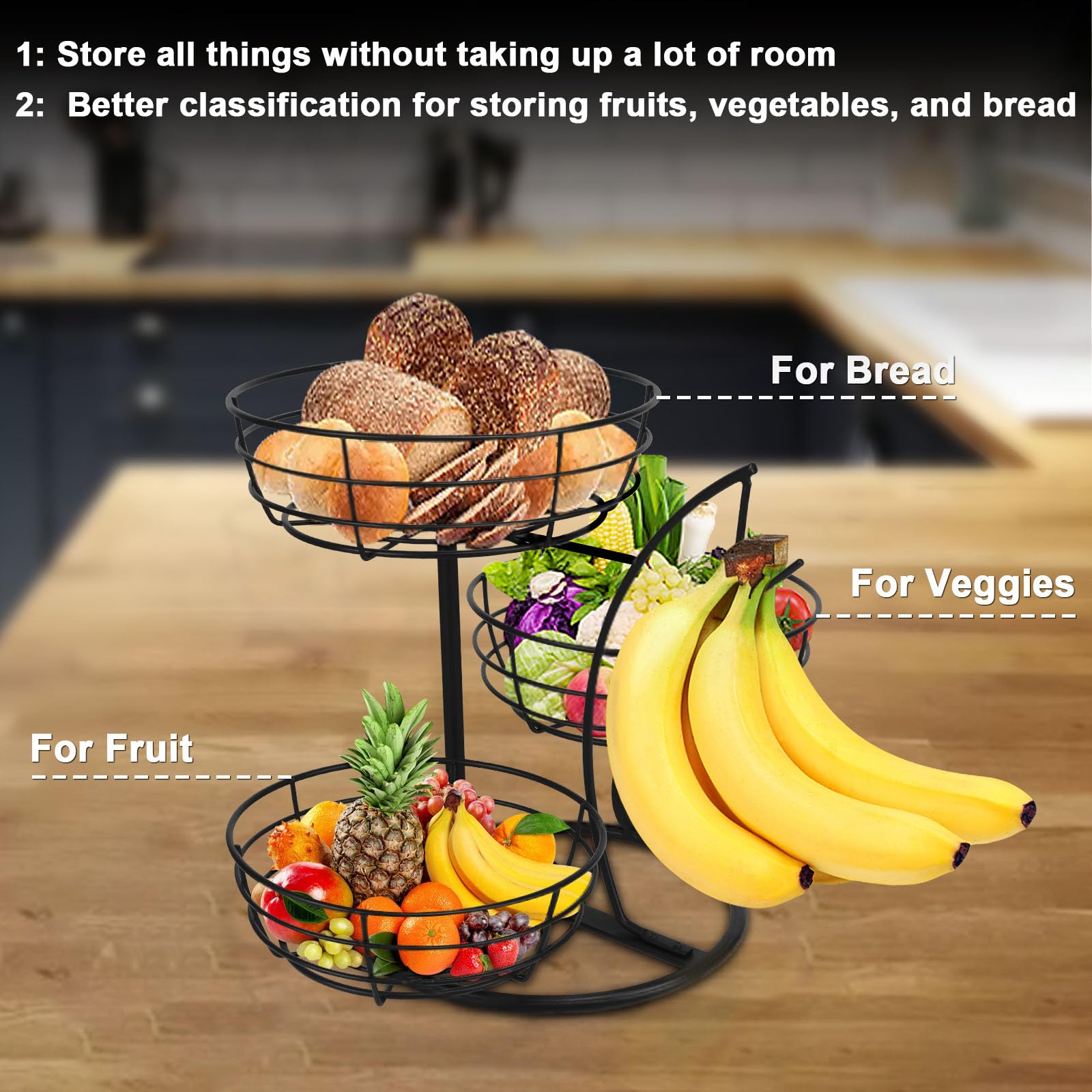 Livabber cestas con frutas diversas facilitan ventilación y visibilidad