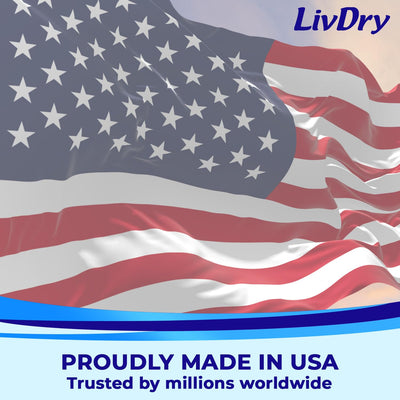 LivDry 16-pack layout highlighting convenient multi-pack storage