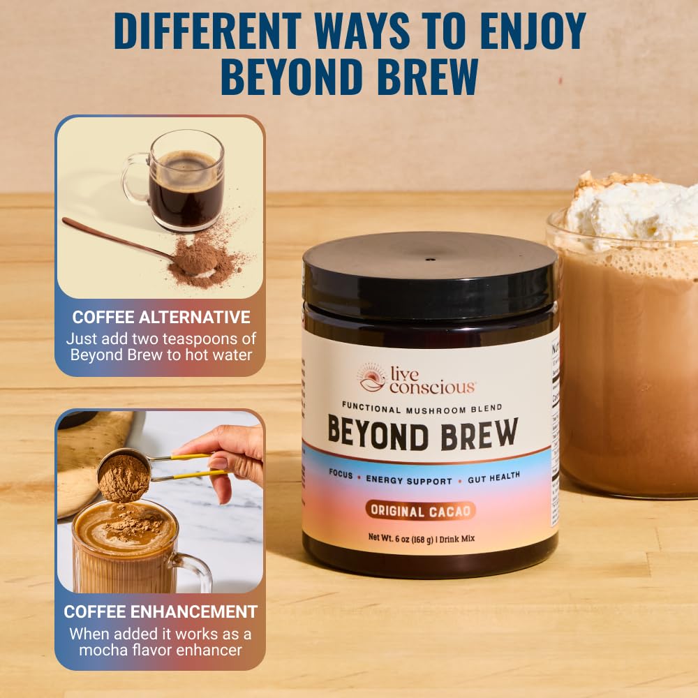 Cucharada de Beyond Brew resaltando porción y fácil disolución