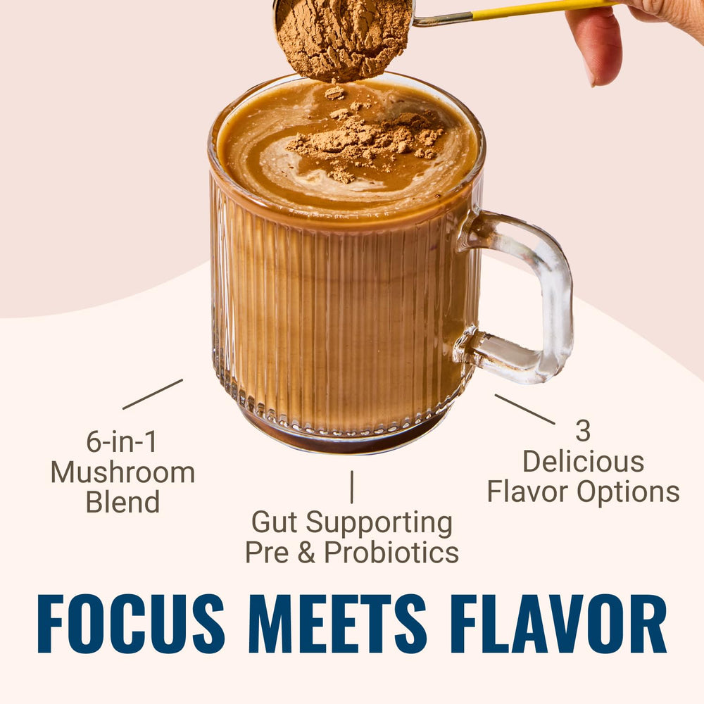Etiqueta nutricional de Live Conscious Beyond Brew mostrando ingredientes clave